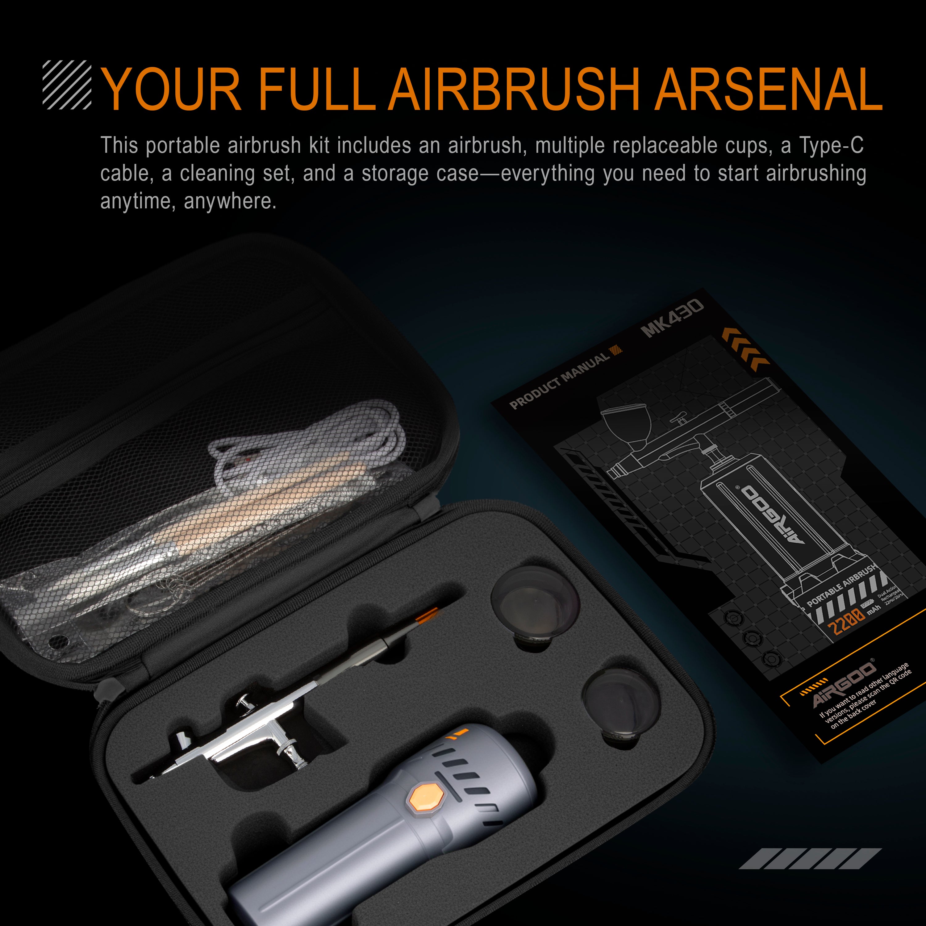 Airgoo Portable Airbrush Kit Mecha Spray A with 0.3mm Nozzle