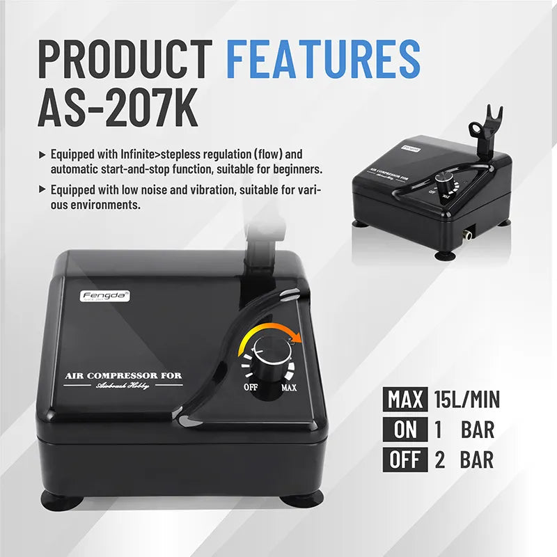Compressor com dois ventiladores e tanque de ar - 110V - Airgoo AG-326 Compressor com dois ventiladores e tanque de ar - 110V - Airgoo AG-326