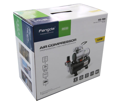 Fengda Airbrush Mini Compressor with Air Tank AS-186 (FD-186)