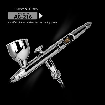 Airgoo Prime Series Dual Action Gravity Feed Airbrush AG-216 with 0.3mm/0.5mm Nozzle