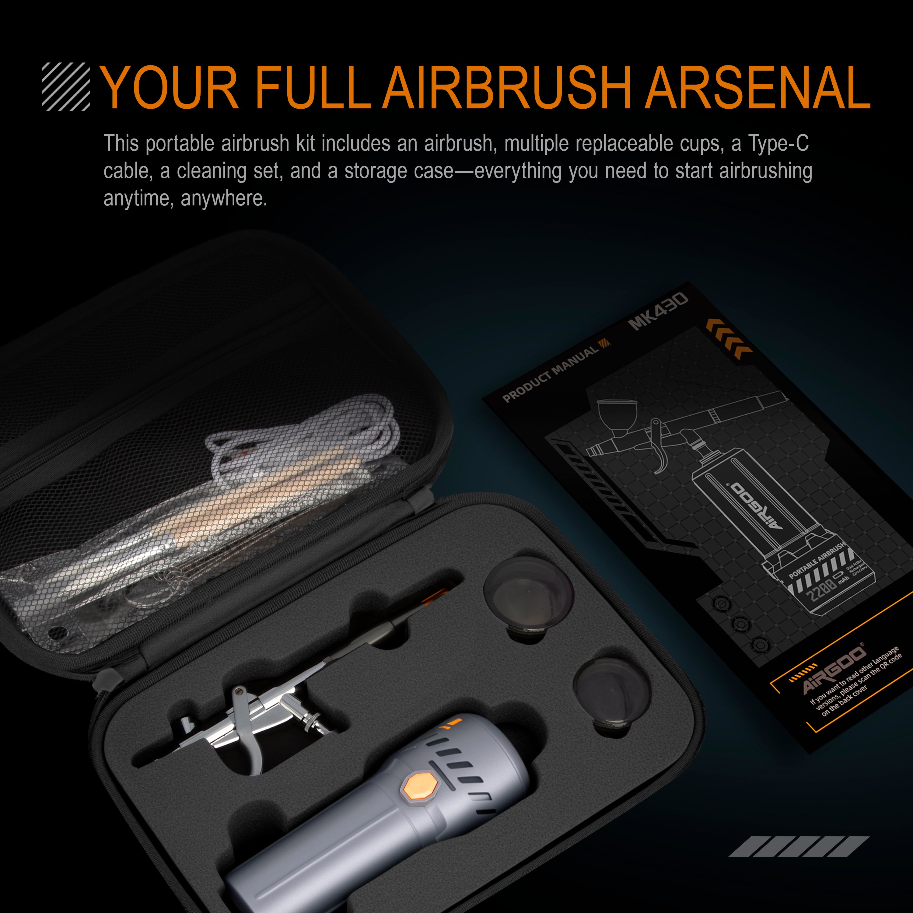 Airgoo Portable Airbrush Kit Mecha Spray B with 0.3mm Nozzle