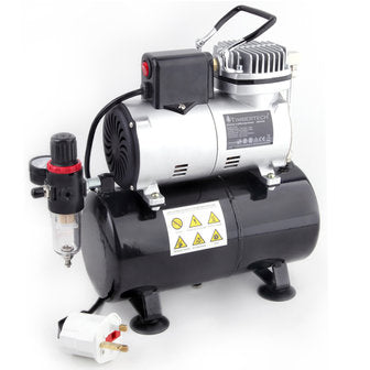 UK Plug Timbertech Professional Piston Airbrush Compressor with Motor ...